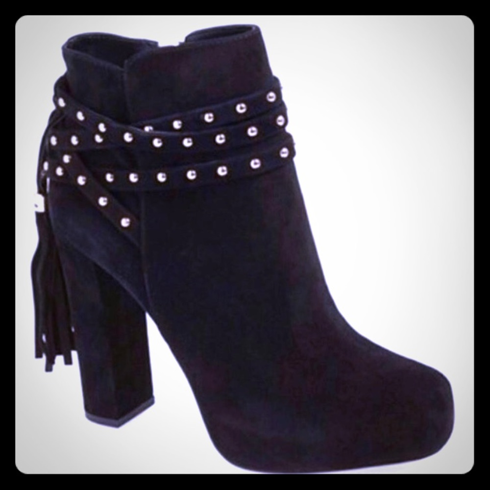 NWT Jessica Simpson suede embellished zip booties